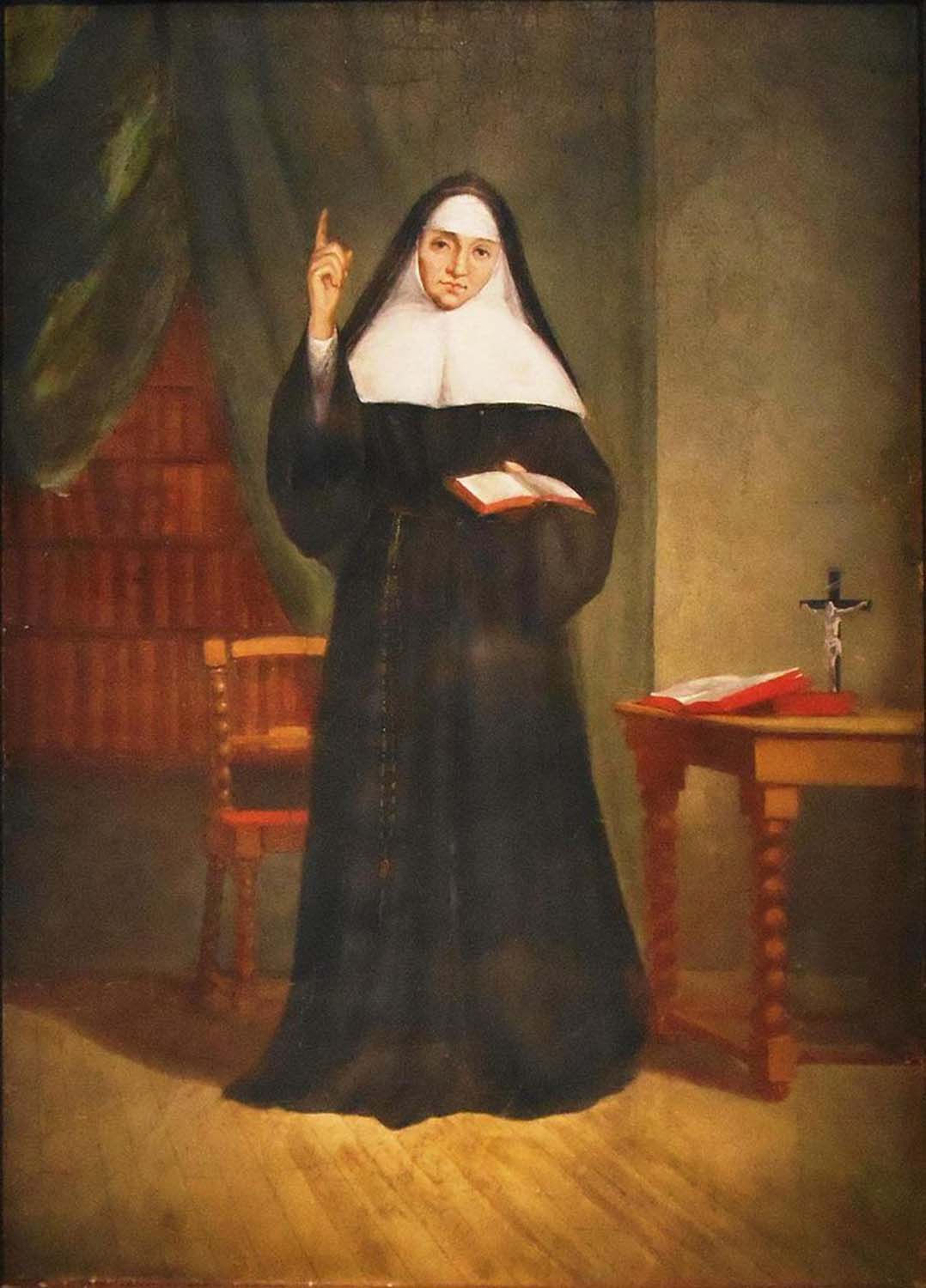 High quality wall art fine art oil painitng handpainted on canvas"venerable mary of the incarnation " stunningoilpainting.com