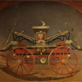 high quality wall art fine art oil painitng handpainted on canvas"Fire Steamer Engine" stunningoilpainting.com