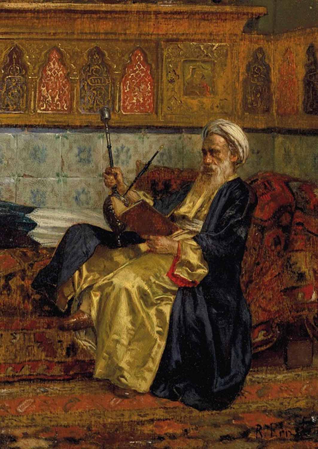 high quality wall art fine art oil painitng handpainted on canvas”Arab scholar” stunningoilpainting.com