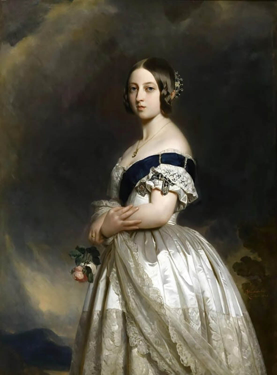 high quality wall art fine art oil painitng handpainted on canvas”The Young Queen Victoria in 1837” stunningoilpainting.com