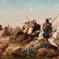 high quality wall art fine art oil painitng handpainted on canvas”North African scene with Arab riders” stunningoilpainting.com
