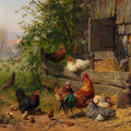 High quality wall art fine art oil painitng handpainted on canvas ”Chicken Farm” stunningoilpainting.com