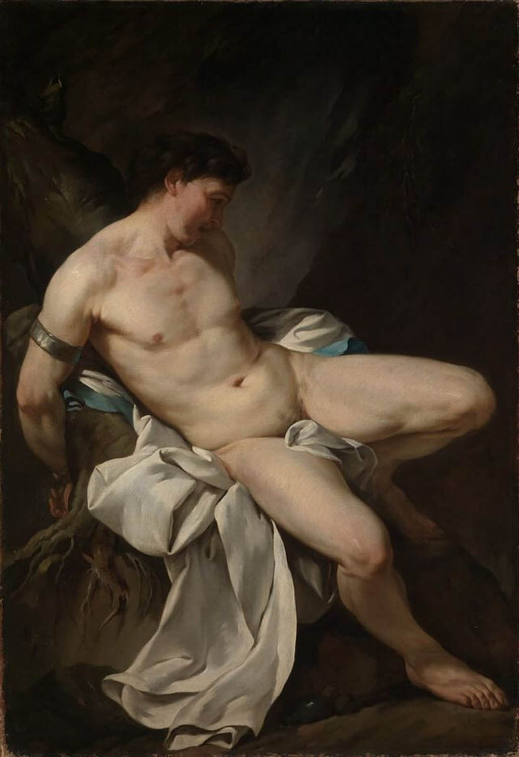 High quality wall art fine art oil painitng handpainted on canvas ”Seated male nude” stunningoilpainting.com