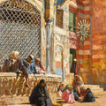 high quality wall art fine art oil painitng handpainted on canvas ”Beside the fountain, Cairo” stunningoilpainting.com
