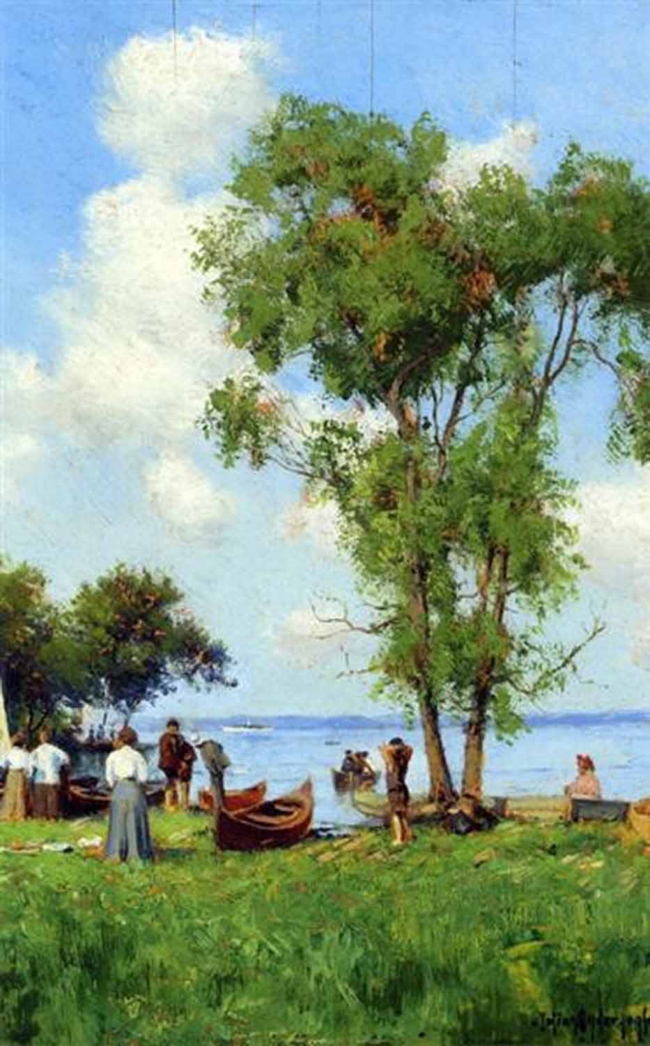 High quality wall art fine art oil painitng handpainted on canvas "A Thousand Islands, St. Lawrence River" stunningoilpainting.com