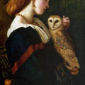 High quality wall art fine art oil painitng handpainted on canvas ” a girl and Owl” stunningoilpainting.com
