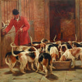 High quality wall art fine art oil painitng handpainted on canvas ”Beagles before the Hunt” stunningoilpainting.com