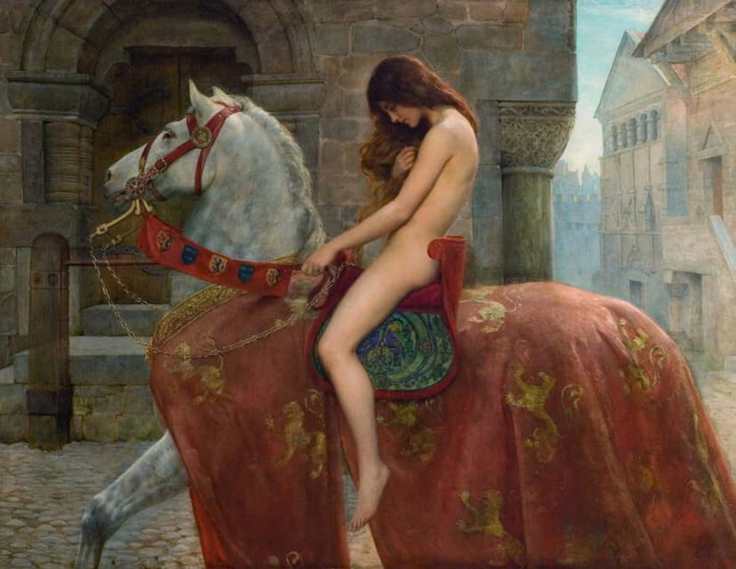 high quality wall art fine art oil painitng handpainted on canvas "Lady Godiva" stunningoilpainting.com