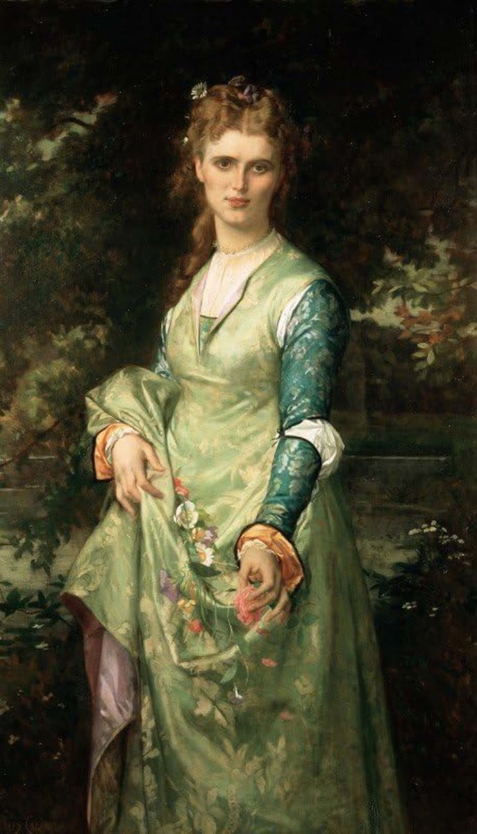 High quality oil painitng handpainted on canvas" a young woman with flowers " stunningoilpainting.com