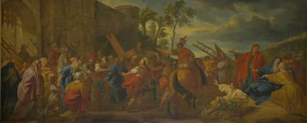 High quality wall art fine art oil painitng handpainted on canvas" Jesus Christ bearing the Cross" stunningoilpainting.com