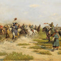 High quality wall art oil painitng handpainted on canvas "Riders Arriving at a Village“ stunningoilpainting.com