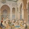 High quality wall art oil painitng handpainted on canvas "Musicians in the courtyard“ stunningoilpainting.com