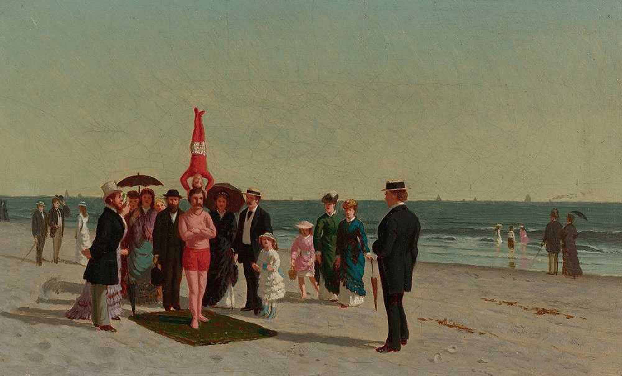 High quality wall art oil painitng handpainted on canvas "Beach scenes and acrobats“ stunningoilpainting.com