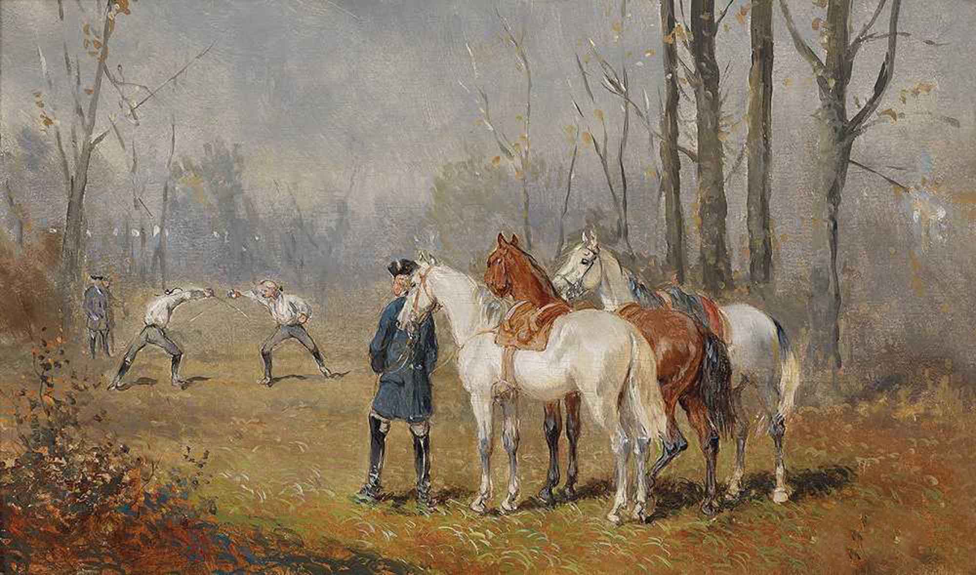 High quality wall art oil painitng handpainted on canvas " The Duel" stunningoilpainting.com