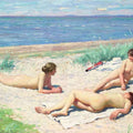 High quality wall art oil painitng handpainted on canvas " Girls on the beach" stunningoilpainting.com