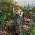 High quality wall art oil painitng handpainted on canvas " Picking flowers along the river" stunningoilpainting.com