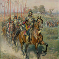 High quality wall art oil painitng handpainted on canvas " Procession of hussars" stunningoilpainting.com