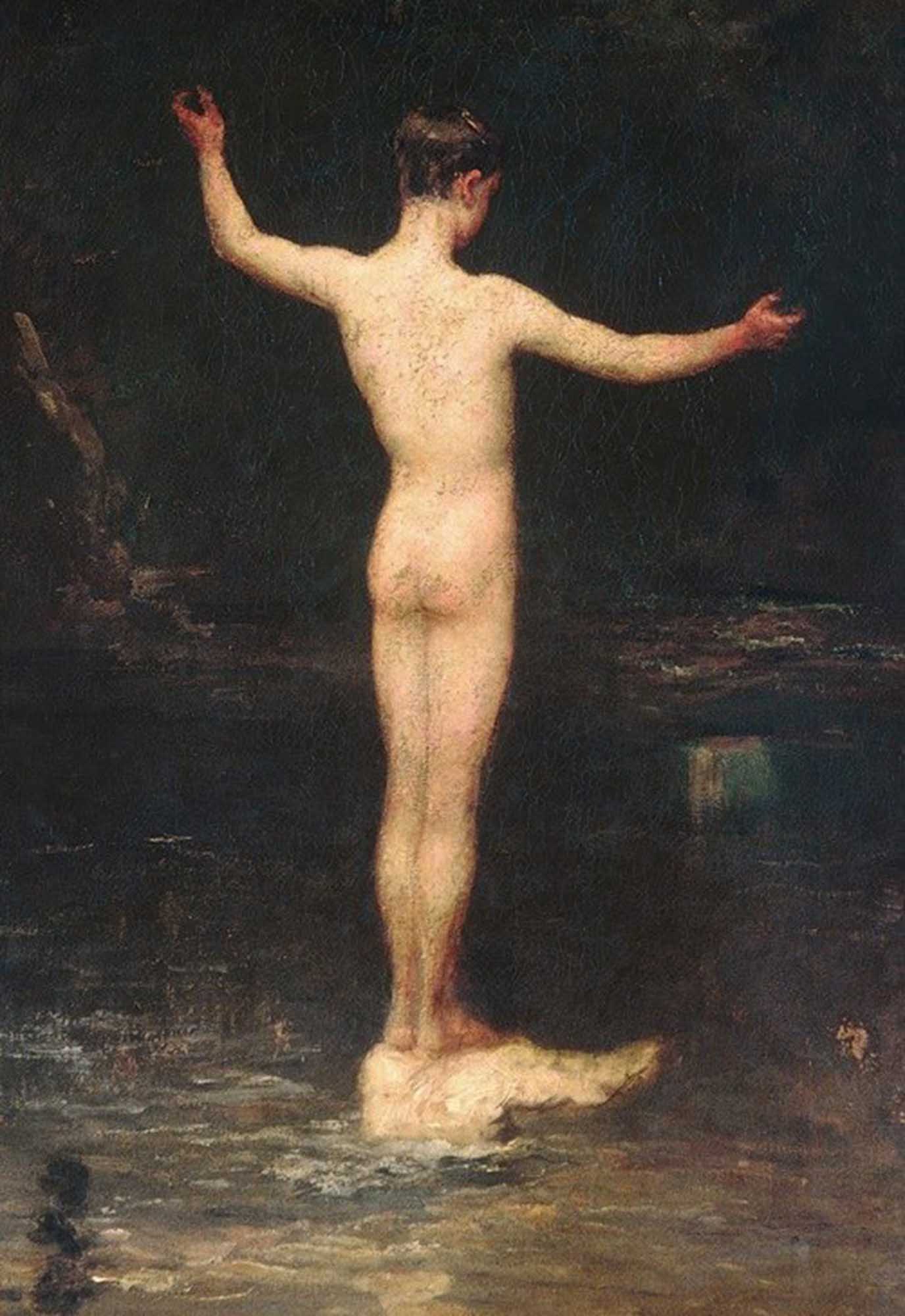 High quality wall art oil painitng handpainted on canvas "The Bather“ stunningoilpainting.com