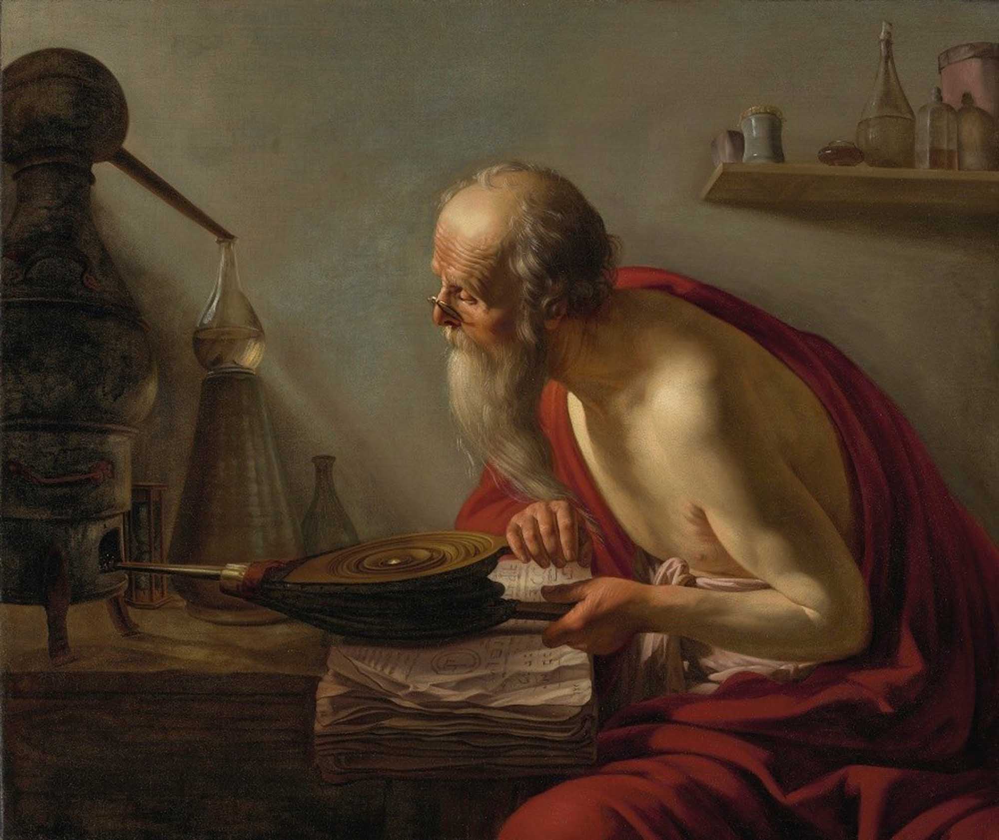 High quality wall art oil painitng handpainted on canvas "An old alchemist in his study“ stunningoilpainting.com