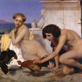 High quality wall art oil painitng handpainted on canvas "Young Greeks participating in cockfighting“ stunningoilpainting.com