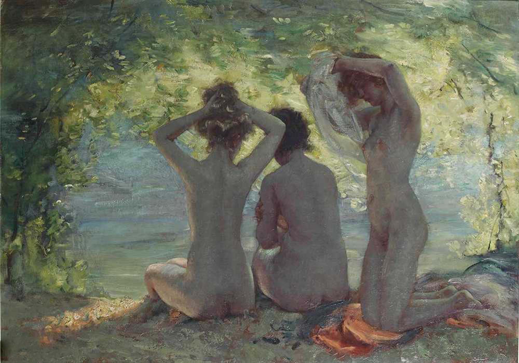 High quality wall art oil painitng handpainted on canvas "Bathers“ stunningoilpainting.com
