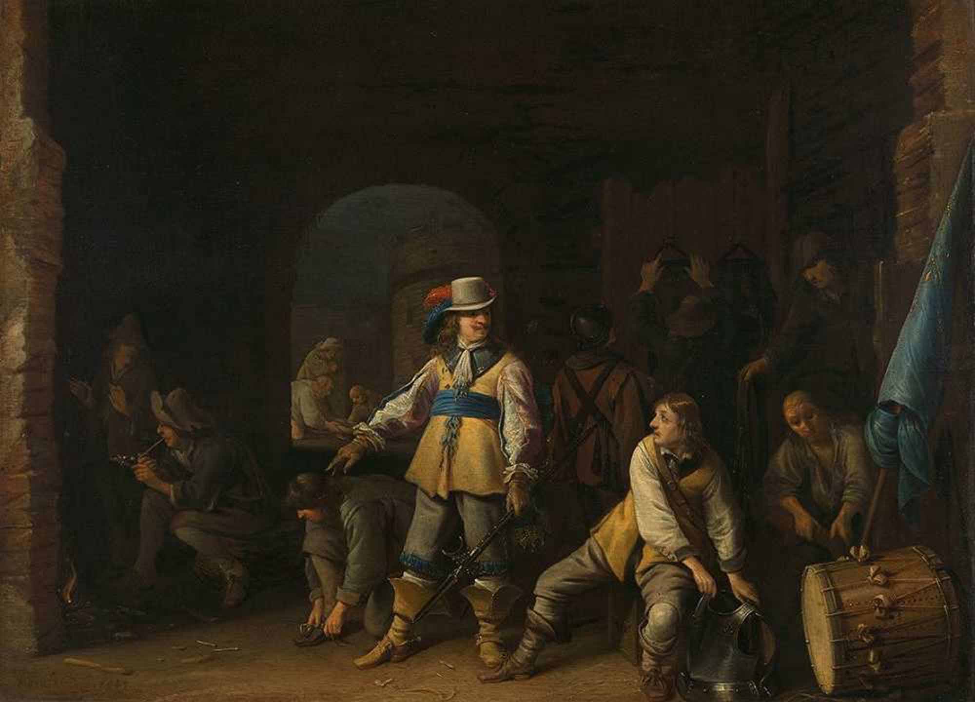 High quality wall art oil painitng handpainted on canvas "Soldiers in a Guardroom“ stunningoilpainting.com