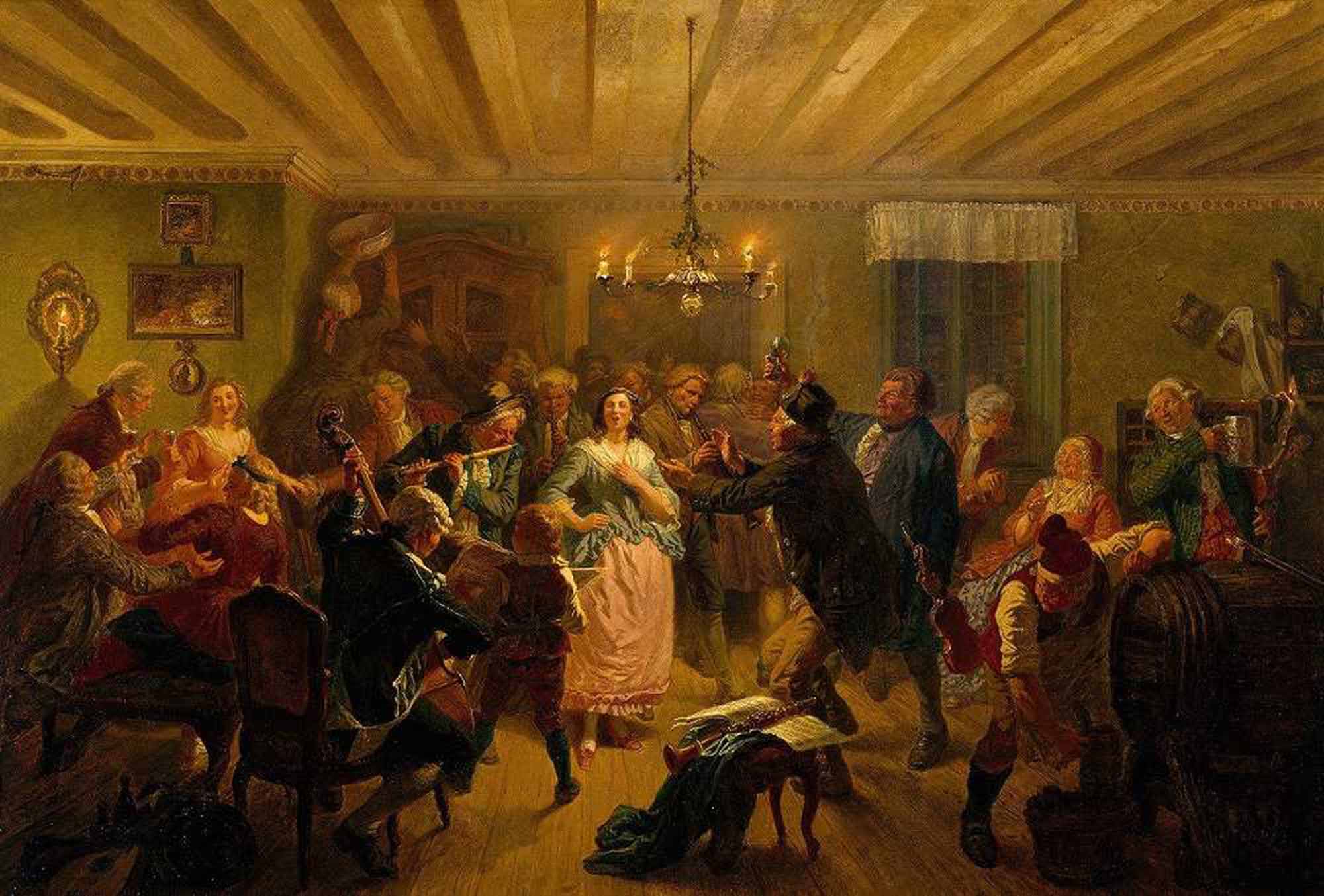High quality wall art oil painitng handpainted on canvas "concert“ stunningoilpainting.com