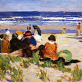 High quality wall art oil painitng handpainted on canvas "On the Beach“ stunningoilpainting.com