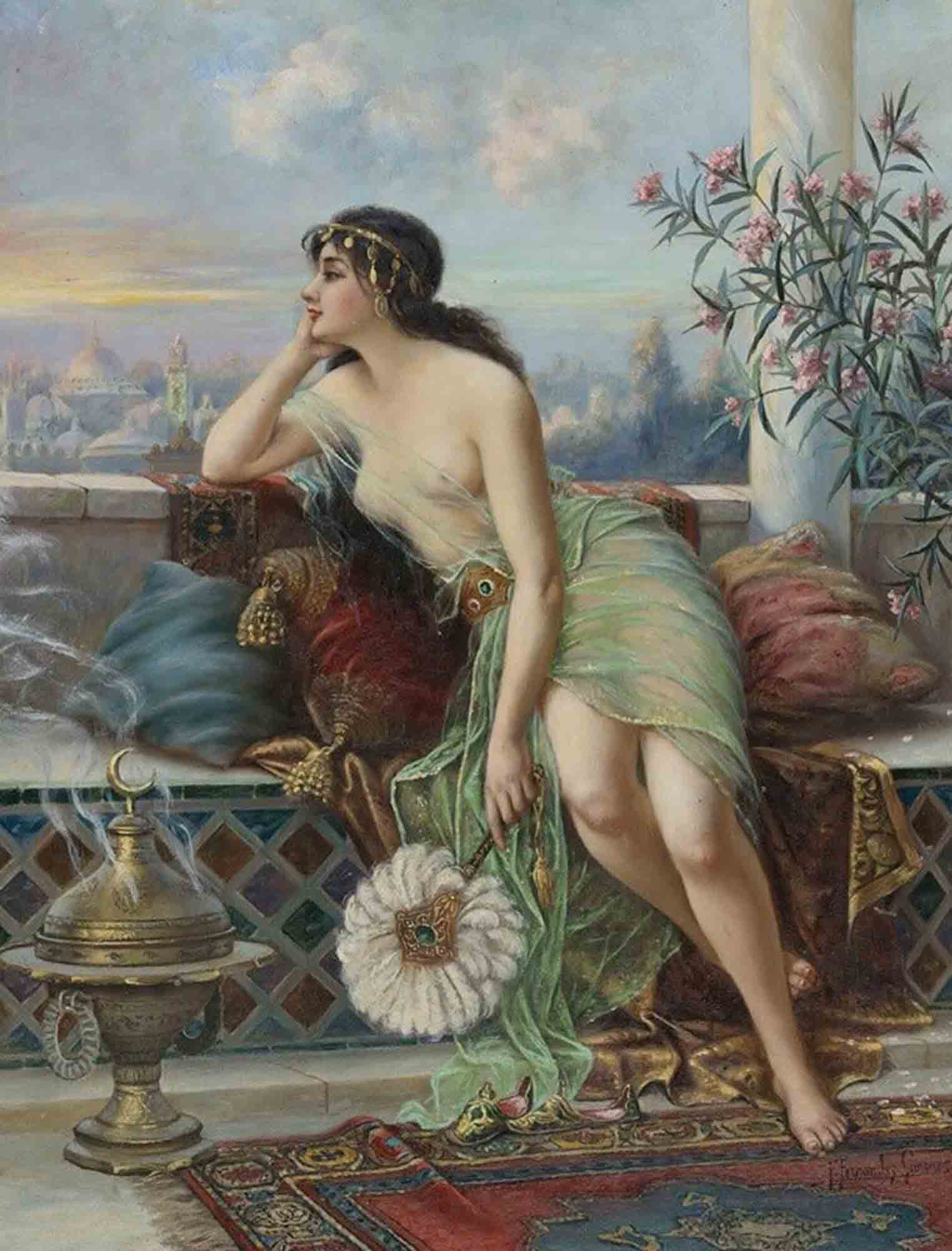 High quality wall art oil painitng handpainted on canvas "Lost In Thought“ stunningoilpainting.com
