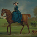 High quality wall art oil painitng handpainted on canvas "The Countess in the Costume riding on a horse“ stunningoilpainting.com