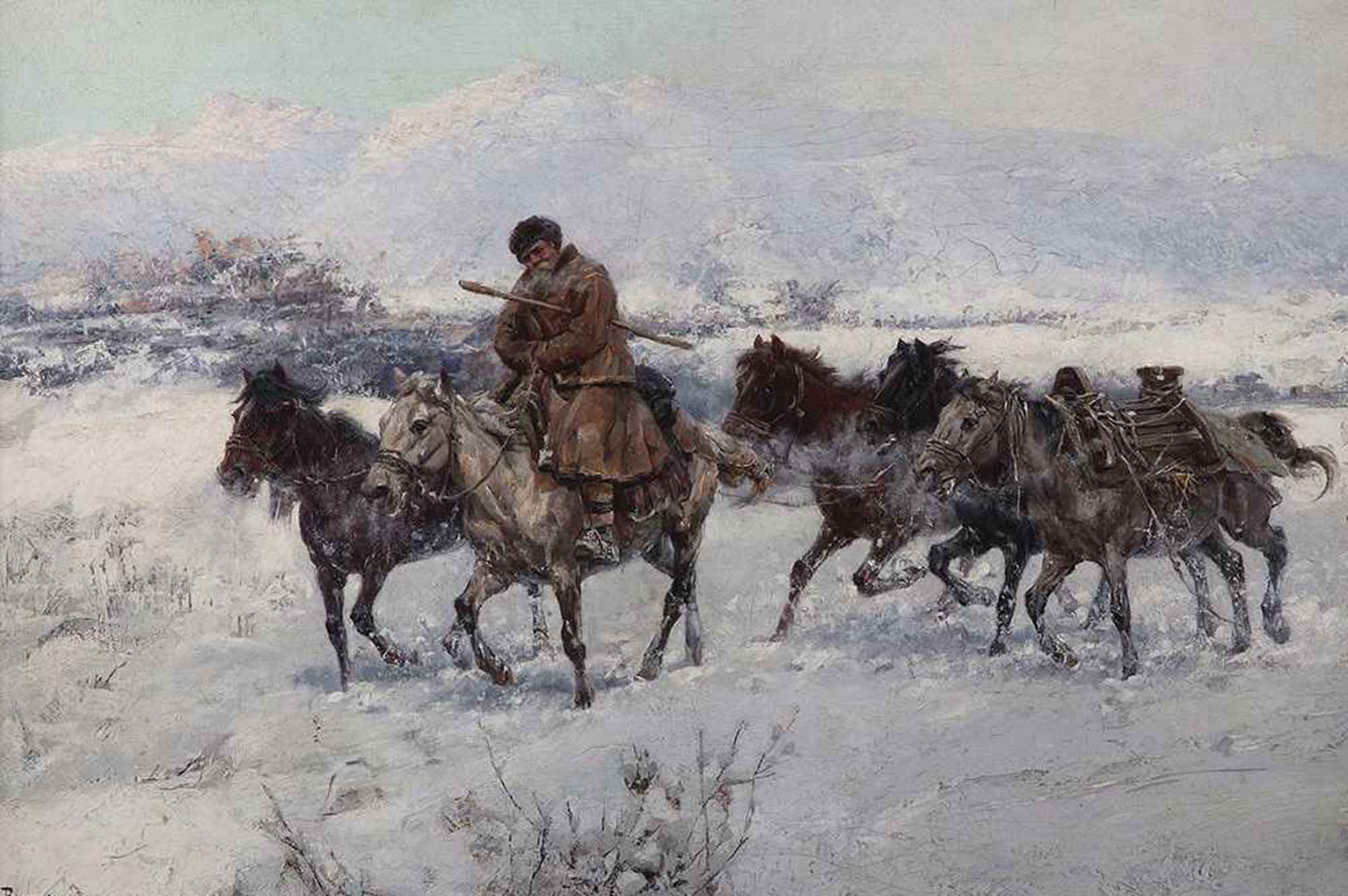 High quality wall art oil painitng handpainted on canvas " The return from the Marke“ stunningoilpainting.com