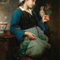 High quality wall art oil painitng handpainted on canvas "a girl with a bird“ stunningoilpainting.com