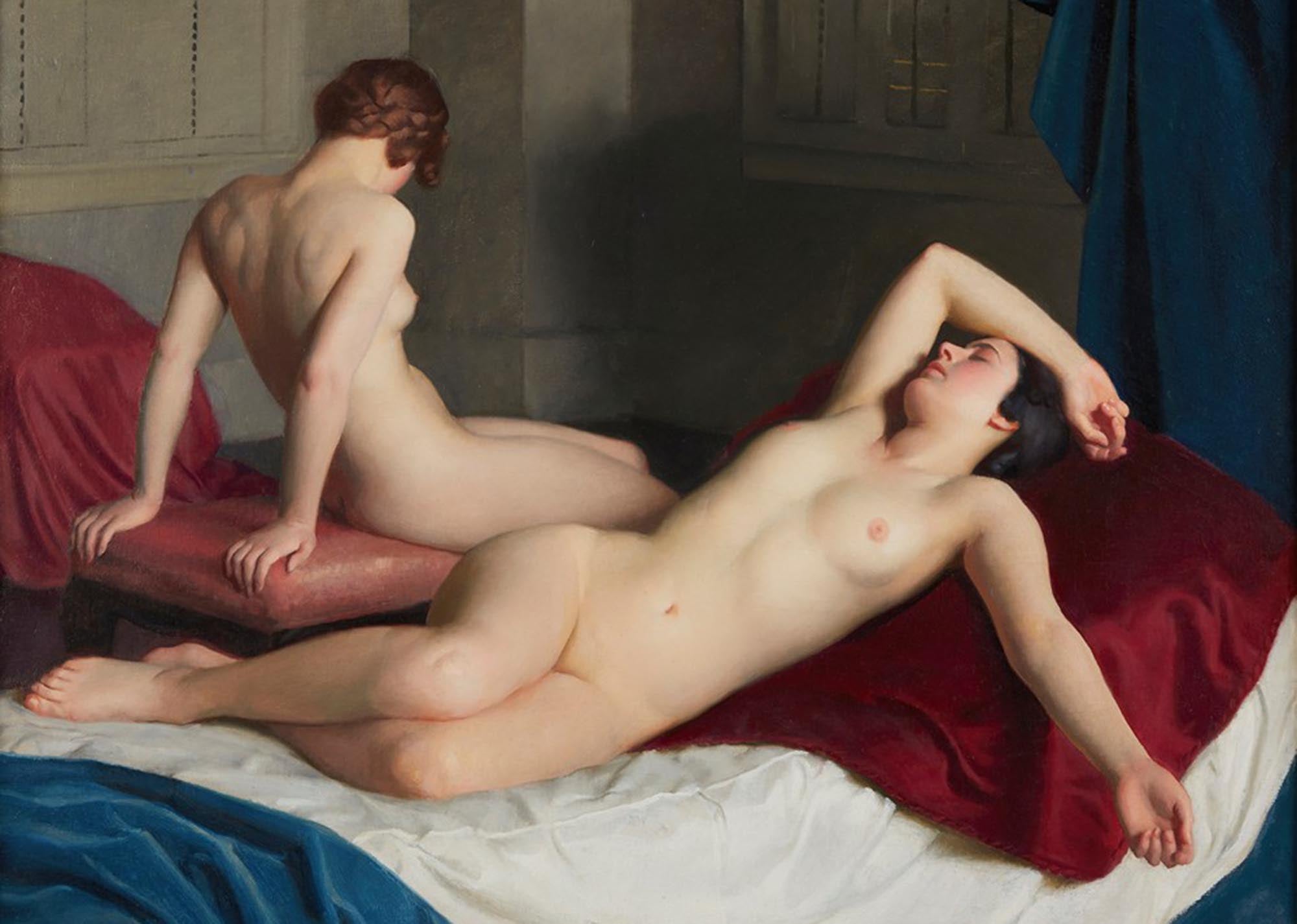 High quality wall art fine art oil painitng handpainted on canvas “two naked woman” stunningoilpainting.com