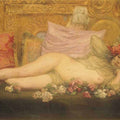 High quality wall art oil painitng handpainted on canvas "a naked woman with flowers“ stunningoilpainting.com
