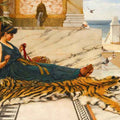 High quality wall art oil painitng handpainted on canvas " Tiger Skin (Sewing Girl)“ stunningoilpainting.com