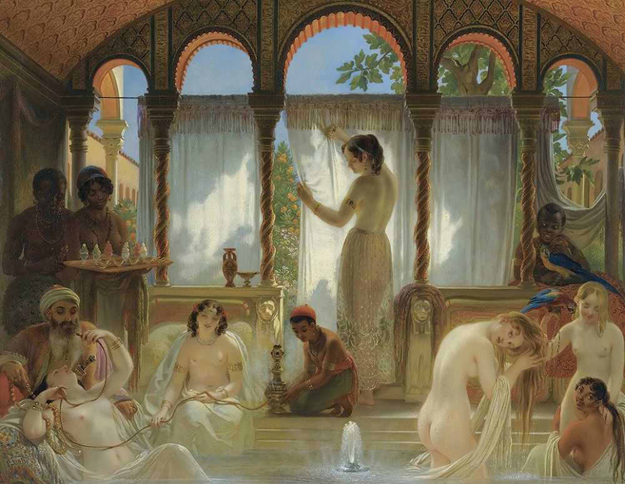High quality wall art oil painitng handpainted on canvas "The Harem Bath“ stunningoilpainting.com