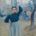 High quality wall art oil painitng handpainted on canvas "The Little Village Girl with Red Carnation“ stunningoilpainting.com
