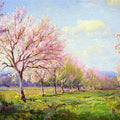 High quality wall art fine art oil painitng handpainted on canvas"Peach Orchard" stunningoilpainting.com
