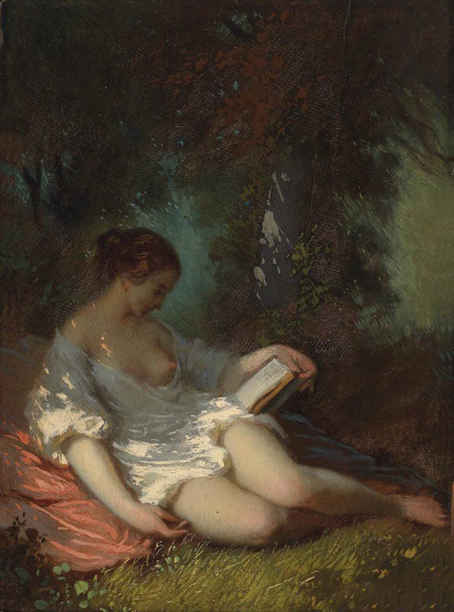 High quality wall art oil painitng handpainted on canvas "reading stunningoilpainting.com