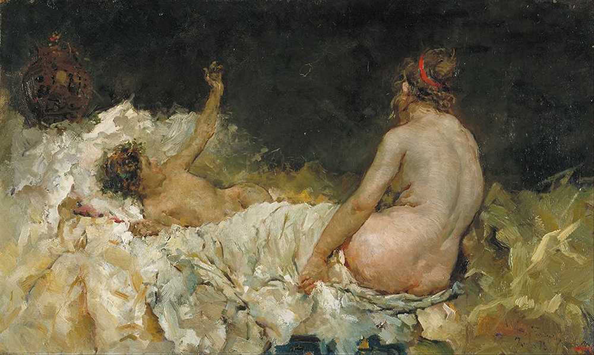 High quality wall art oil painitng handpainted on canvas "two naked women“ stunningoilpainting.com