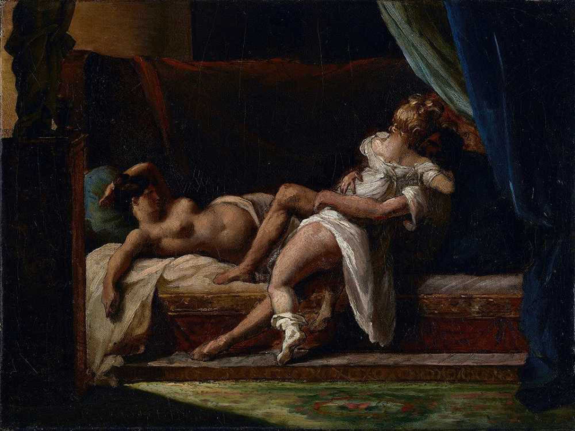 High quality wall art oil painitng handpainted on canvas "three lovers“ stunningoilpainting.com