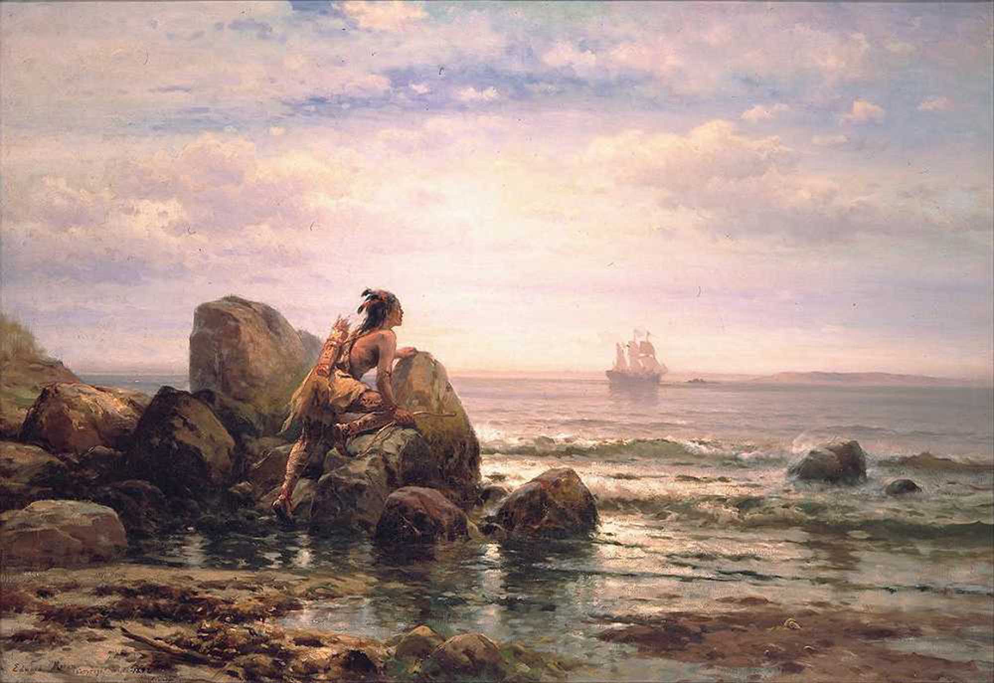 High quality wall art oil painitng handpainted on canvas "Henrik Hudson entering New York Harbor“ stunningoilpainting.com