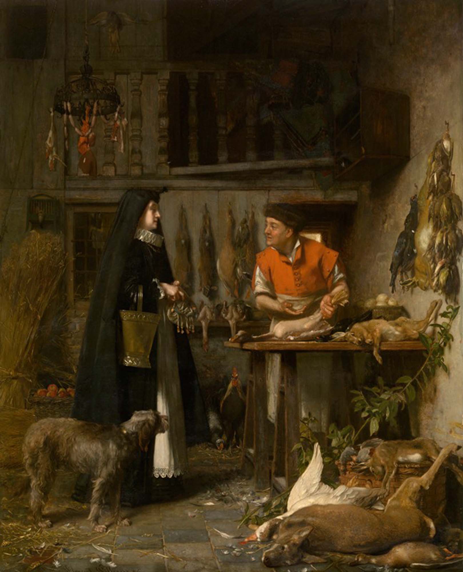 High quality wall art oil painitng handpainted on canvas "Market Scene in the 17th Century“ stunningoilpainting.com