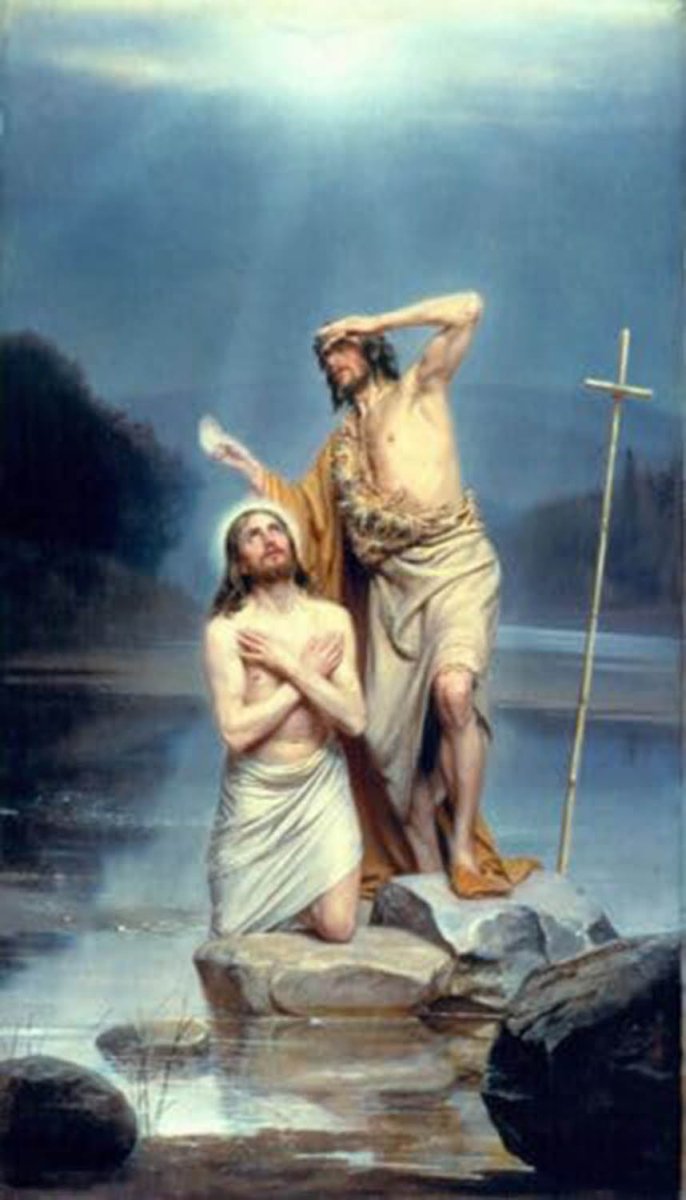 High quality wall art fine art oil painitng handpainted on canvas" the baptism of christ" stunningoilpainting.com