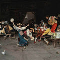 High quality wall art oil painitng handpainted on canvas " home dance gathering“ stunningoilpainting.com