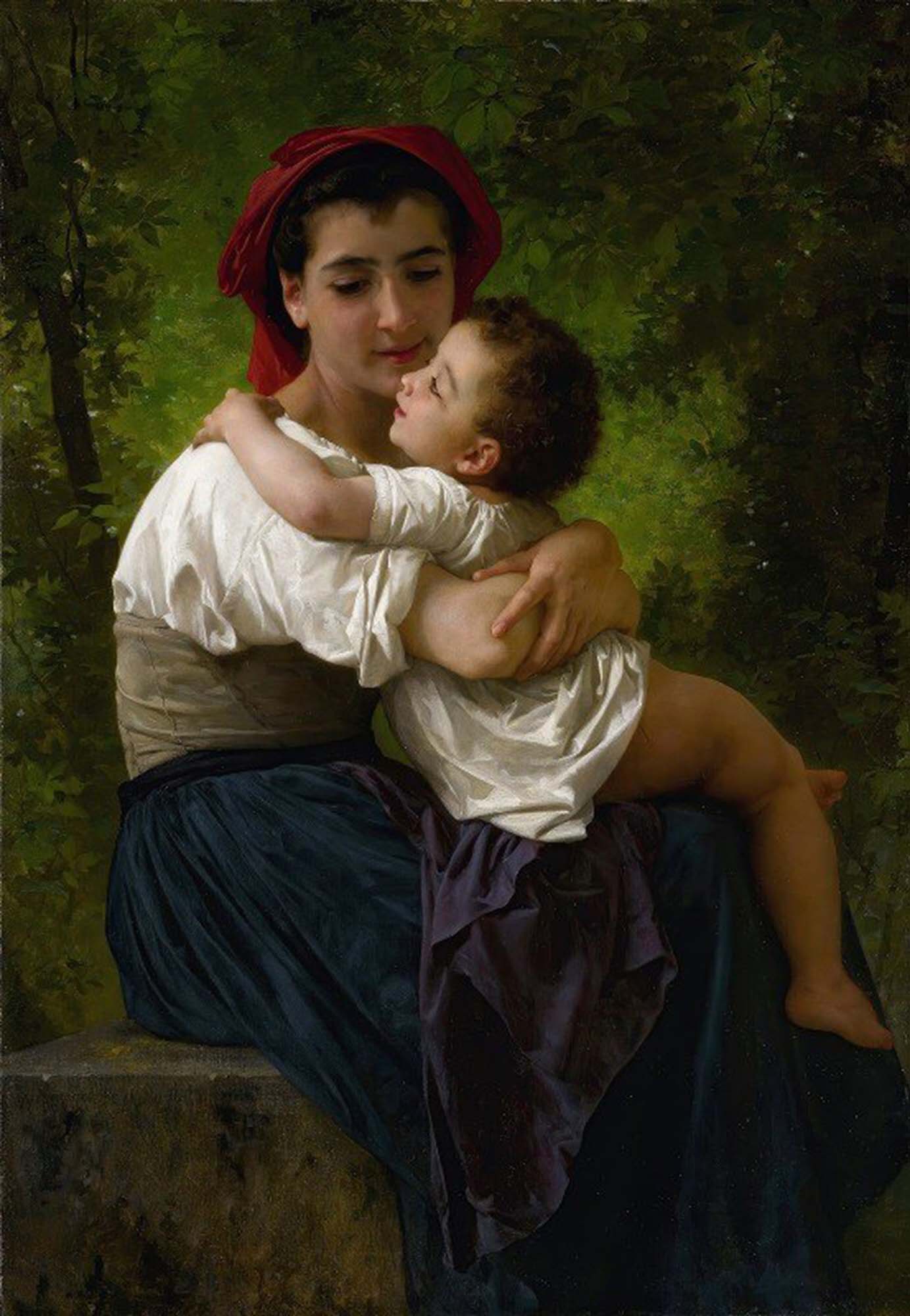 High quality wall art oil painitng handpainted on canvas " little hug“ stunningoilpainting.com