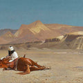 High quality wall art oil painitng handpainted on canvas " The rider and his horse in the desert“ stunningoilpainting.com
