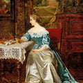 High quality wall art oil painitng handpainted on canvas "An Elegant Lady in a Historicist Interior“ stunningoilpainting.com
