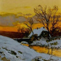 High quality wall art fine art oil painitng handpainted on canvas"Winter scene" stunningoilpainting.com