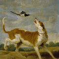 High quality wall art fine art oil painitng handpainted on canvas"The dog and the magpie" stunningoilpainting.com